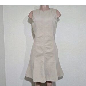 Derek Lam 10 Crosby Paneled Back Cut Out Dress Fit & Flare Beige Pink